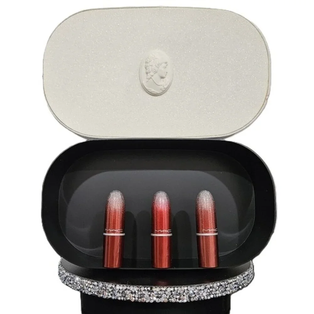 MAC gift set 3 Lipsticks MOCHA MEHR LADY DANGER mini case NEW Limited Edition
